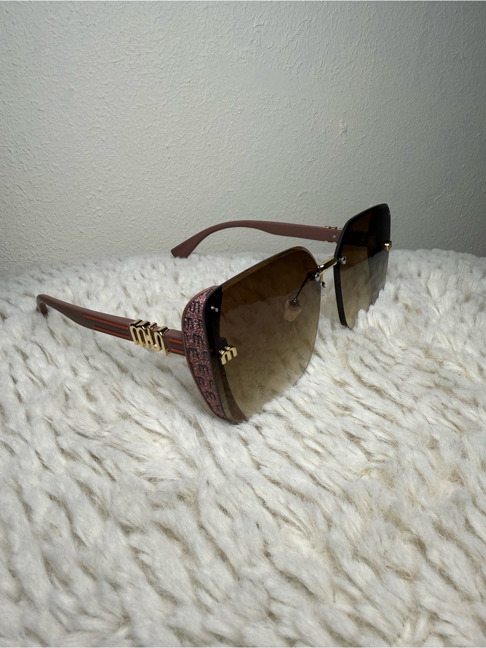 Designer-Inspired Brown Gradient Oversized Sunglasses